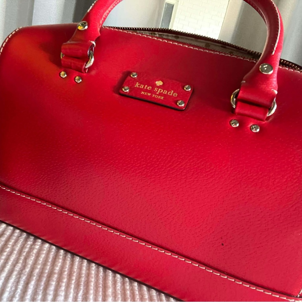 kate spade Red Leather Top-Handle Satchel - Picture 2 of 10